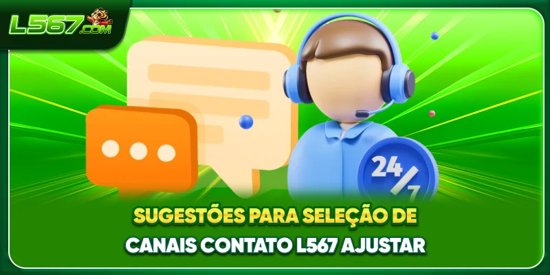 Sugestões para seleção de canais contato L567 ajustar